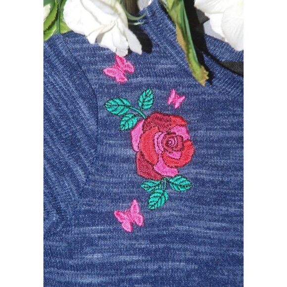 Girl's Youngland Dress Size 4 Sweater Top Tulle Skirt Embroidered Floral - Picture 5 of 11